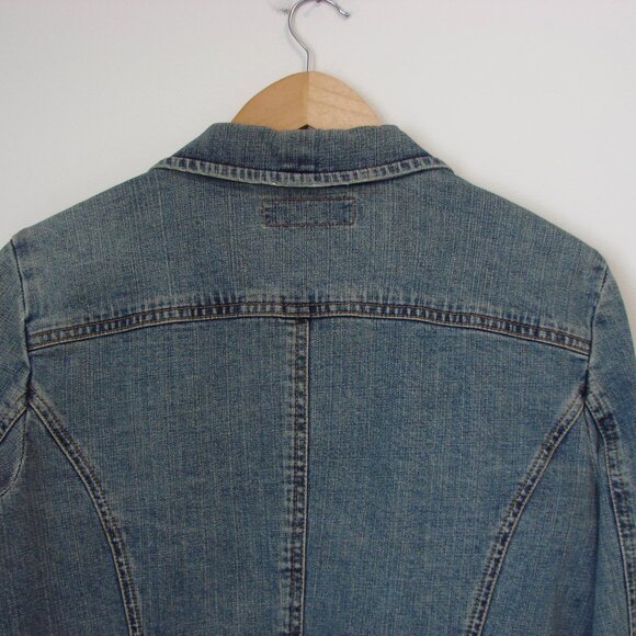 Vintage Y2K Levi's Denim Jean Blazer Jacket Distressed Grunge Size Large 12 / 14 - Picture 11 of 14